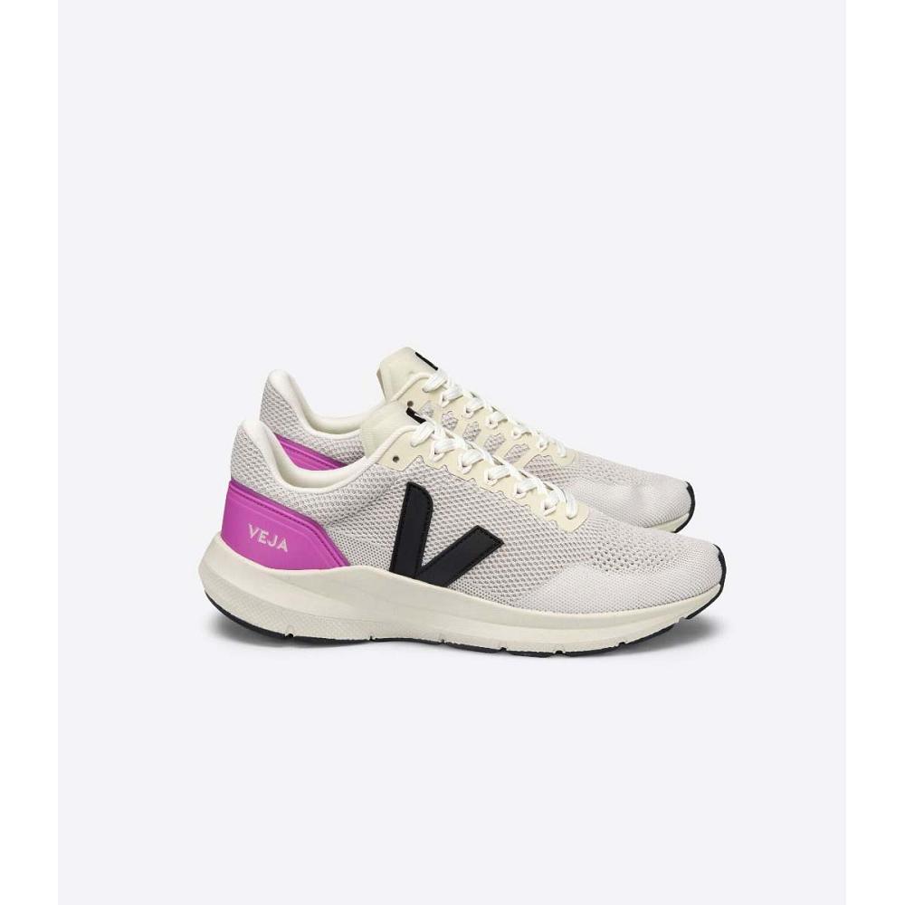 Men\'s Veja MARLIN V-KNIT Shoes White/Purple | ZA 242TCE